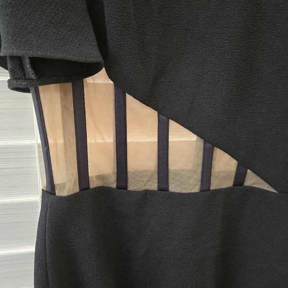 Dress the Population Tenley Black Dress With Boning Mesh Cutouts Cocktail Small - Picture 5 of 9